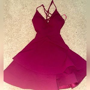 Windsor spaghetti strap , burgundy flowy dress